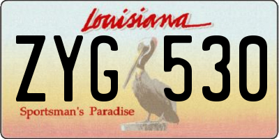 LA license plate ZYG530