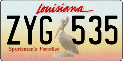 LA license plate ZYG535