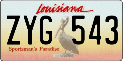LA license plate ZYG543