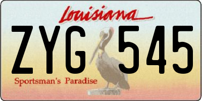 LA license plate ZYG545