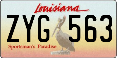 LA license plate ZYG563