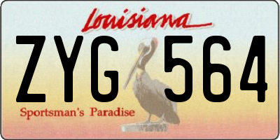 LA license plate ZYG564
