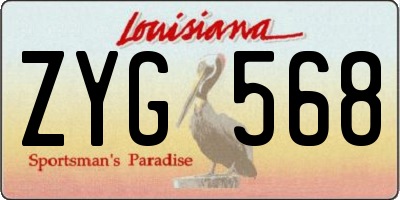 LA license plate ZYG568