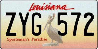 LA license plate ZYG572