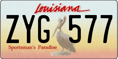 LA license plate ZYG577