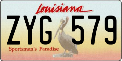 LA license plate ZYG579