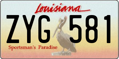 LA license plate ZYG581