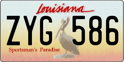 LA license plate ZYG586