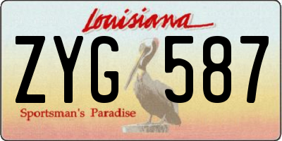 LA license plate ZYG587