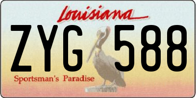 LA license plate ZYG588