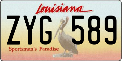 LA license plate ZYG589