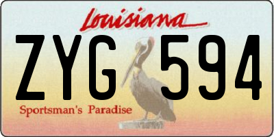 LA license plate ZYG594