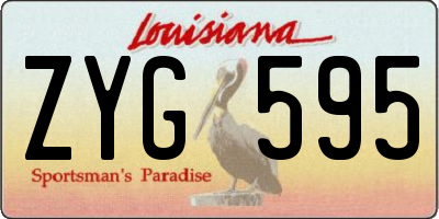 LA license plate ZYG595
