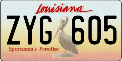 LA license plate ZYG605