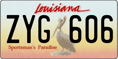 LA license plate ZYG606