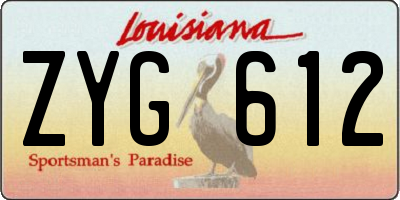 LA license plate ZYG612
