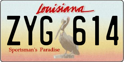 LA license plate ZYG614