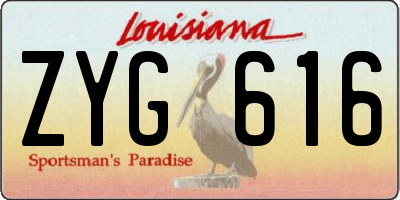 LA license plate ZYG616