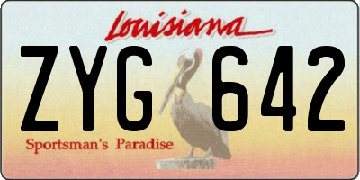 LA license plate ZYG642