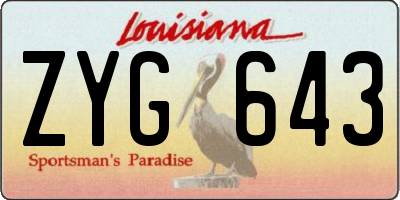 LA license plate ZYG643