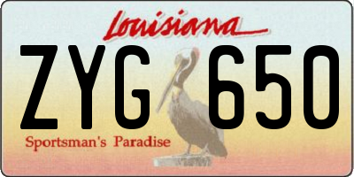 LA license plate ZYG650