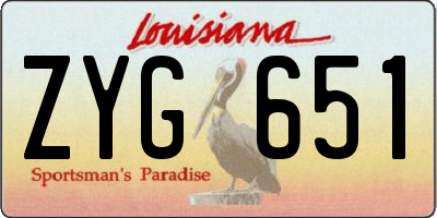 LA license plate ZYG651