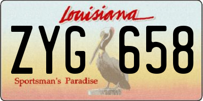 LA license plate ZYG658