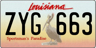 LA license plate ZYG663