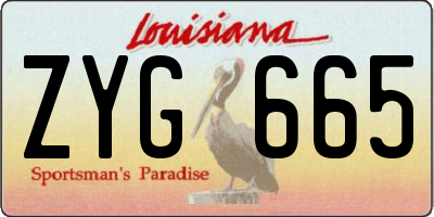 LA license plate ZYG665