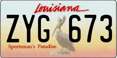 LA license plate ZYG673