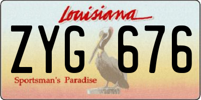 LA license plate ZYG676