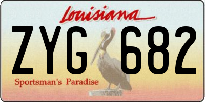 LA license plate ZYG682