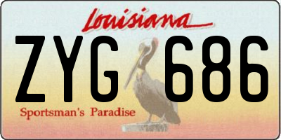 LA license plate ZYG686