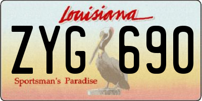 LA license plate ZYG690