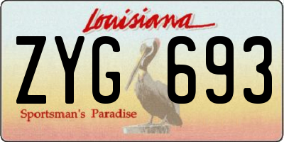 LA license plate ZYG693