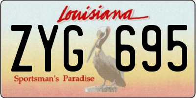 LA license plate ZYG695