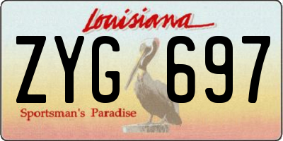 LA license plate ZYG697