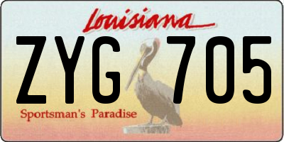 LA license plate ZYG705