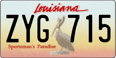 LA license plate ZYG715