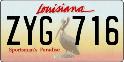 LA license plate ZYG716