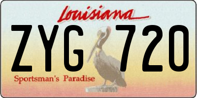 LA license plate ZYG720