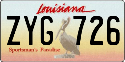 LA license plate ZYG726