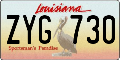 LA license plate ZYG730