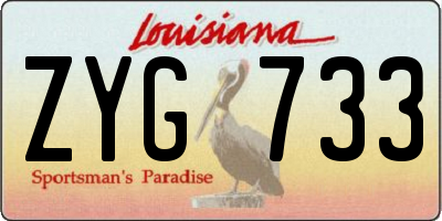 LA license plate ZYG733