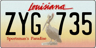 LA license plate ZYG735
