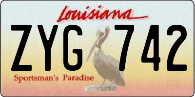 LA license plate ZYG742