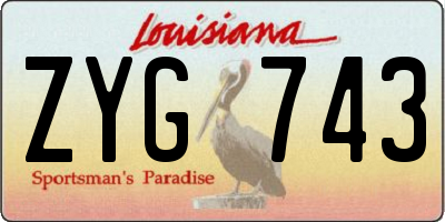 LA license plate ZYG743