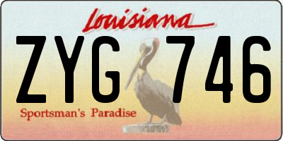 LA license plate ZYG746