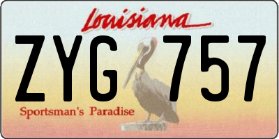 LA license plate ZYG757