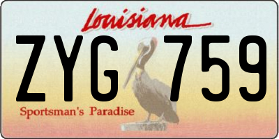 LA license plate ZYG759